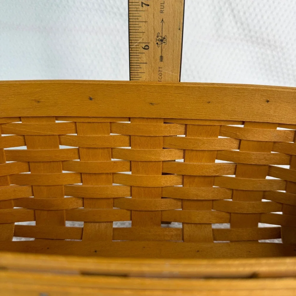 Longaberger 2000 Handwoven Slanted Rectangular Maple Wood Basket 12x6x4